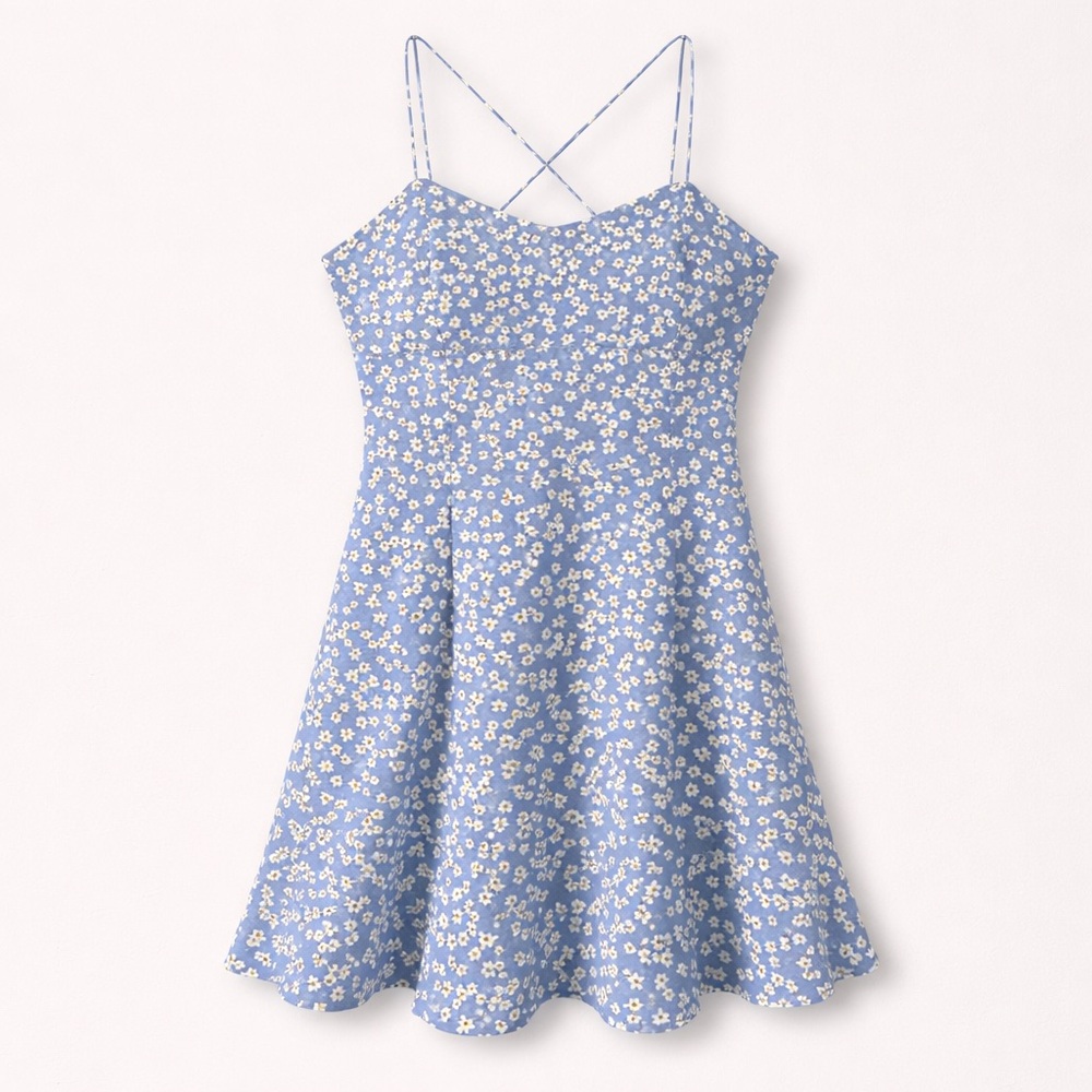 Women’s Zara Blue Floral Dress (Size - Large)